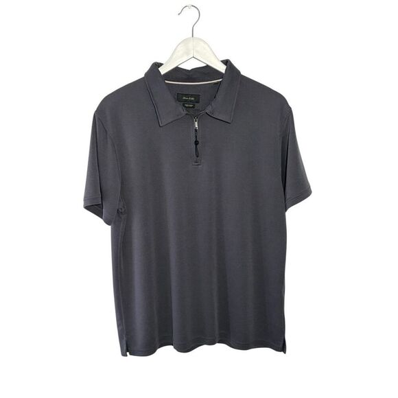 Porter & Ash charcoal grey zip polo shirt - XL - Picture 1 of 8